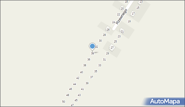 Rzeniszów, Rzewnego, 34, mapa Rzeniszów