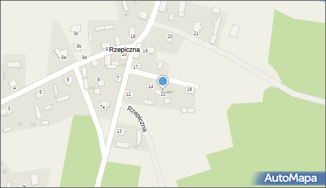 Rzepiczna, Rzepiczna, 11, mapa Rzepiczna