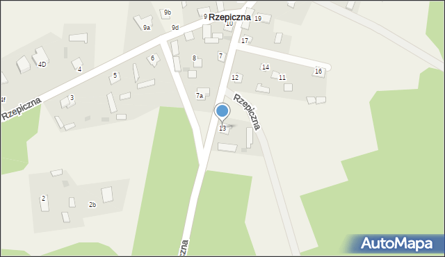 Rzepiczna, Rzepiczna, 13, mapa Rzepiczna