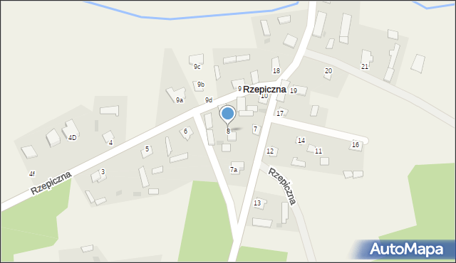 Rzepiczna, Rzepiczna, 8, mapa Rzepiczna