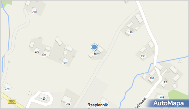 Rzepiennik Strzyżewski, Rzepiennik Strzyżewski, 199, mapa Rzepiennik Strzyżewski