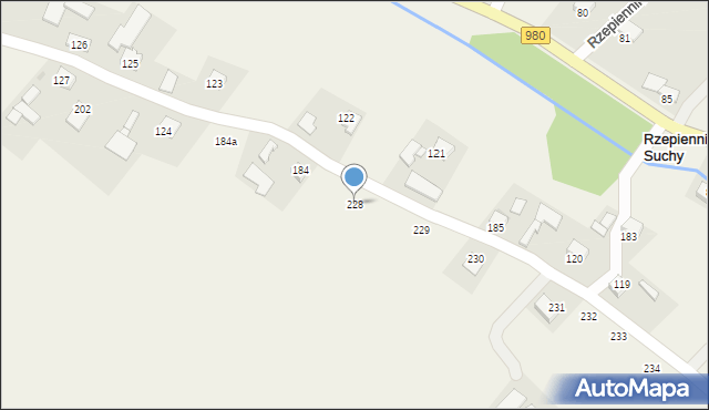 Rzepiennik Suchy, Rzepiennik Suchy, 228, mapa Rzepiennik Suchy