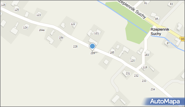 Rzepiennik Suchy, Rzepiennik Suchy, 229, mapa Rzepiennik Suchy