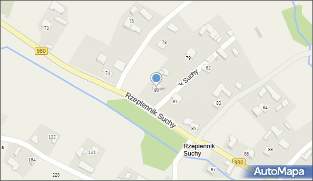 Rzepiennik Suchy, Rzepiennik Suchy, 80, mapa Rzepiennik Suchy