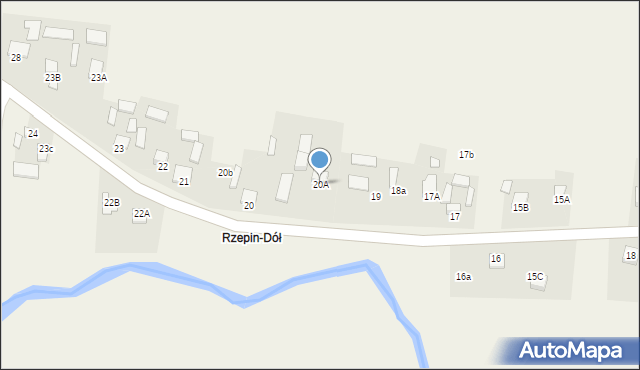 Rzepin-Kolonia, Rzepin-Kolonia, 20A, mapa Rzepin-Kolonia