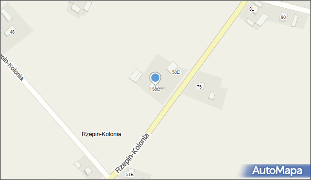 Rzepin-Kolonia, Rzepin-Kolonia, 50C, mapa Rzepin-Kolonia