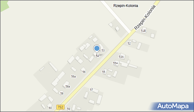 Rzepin-Kolonia, Rzepin-Kolonia, 54, mapa Rzepin-Kolonia