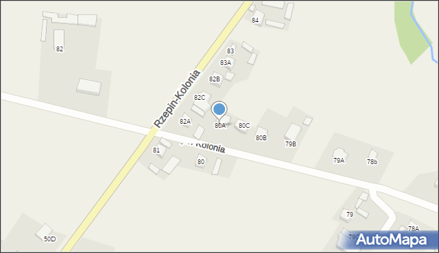 Rzepin-Kolonia, Rzepin-Kolonia, 80A, mapa Rzepin-Kolonia