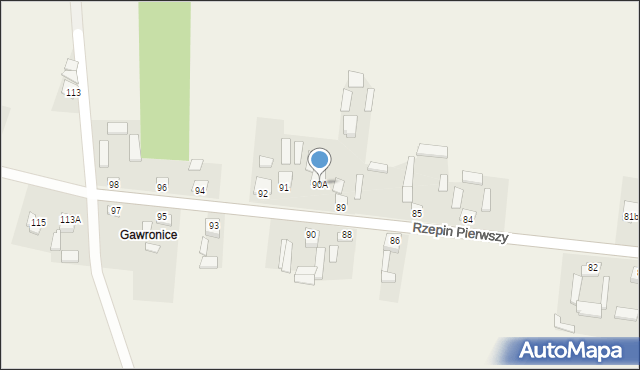 Rzepin Pierwszy, Rzepin Pierwszy, 90A, mapa Rzepin Pierwszy