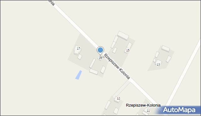 Rzepiszew-Kolonia, Rzepiszew-Kolonia, 16, mapa Rzepiszew-Kolonia