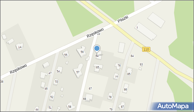 Rzęskowo, Rzęskowo, 64, mapa Rzęskowo