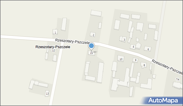 Rzeszotary-Pszczele, Rzeszotary-Pszczele, 11, mapa Rzeszotary-Pszczele