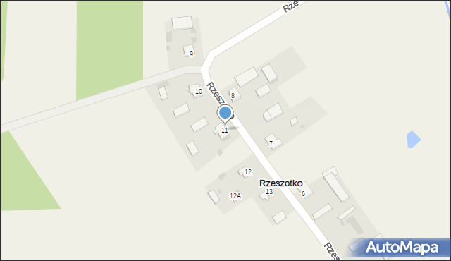 Rzeszotko, Rzeszotko, 11, mapa Rzeszotko