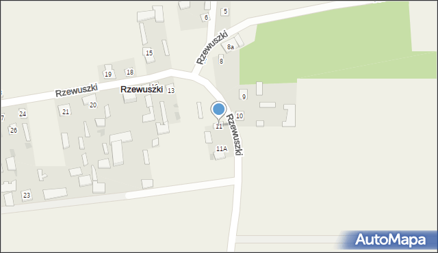 Rzewuszki, Rzewuszki, 11, mapa Rzewuszki