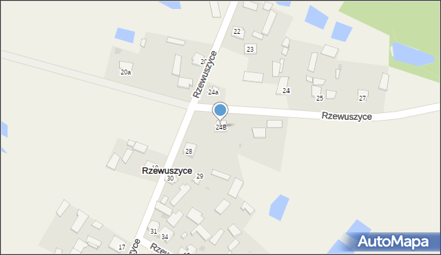 Rzewuszyce, Rzewuszyce, 24B, mapa Rzewuszyce