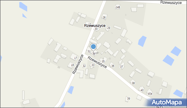 Rzewuszyce, Rzewuszyce, 34, mapa Rzewuszyce