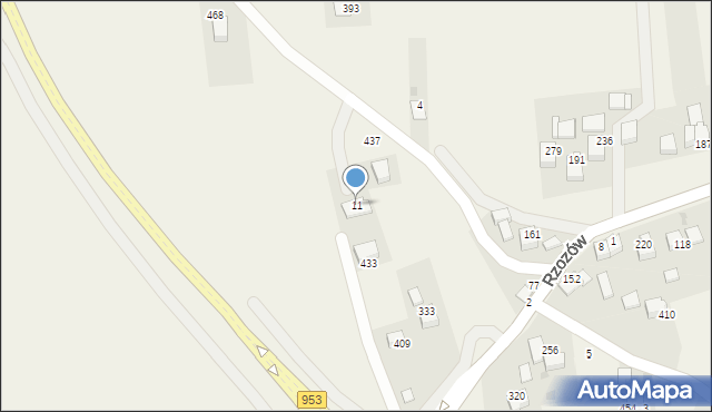 Rzozów, Rzozów, 11, mapa Rzozów