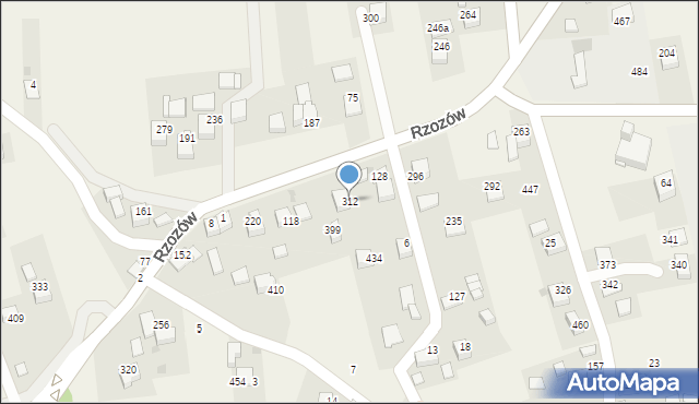 Rzozów, Rzozów, 312, mapa Rzozów