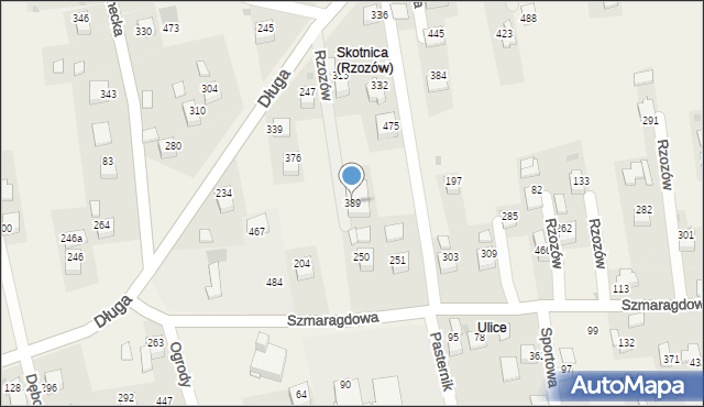 Rzozów, Rzozów, 389, mapa Rzozów