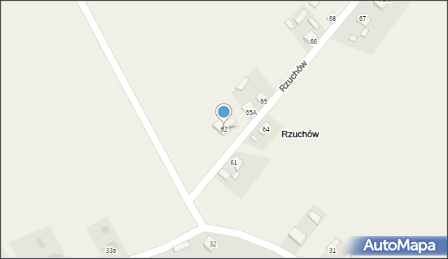 Rzuchów, Rzuchów, 62, mapa Rzuchów