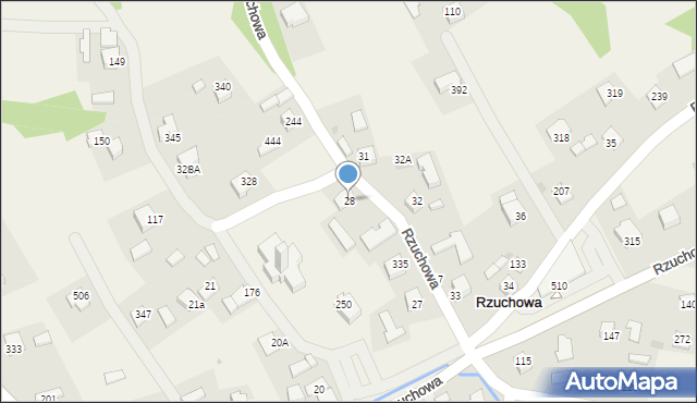 Rzuchowa, Rzuchowa, 28, mapa Rzuchowa