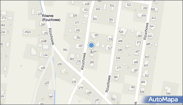 Rzuchowa, Rzuchowa, 291, mapa Rzuchowa