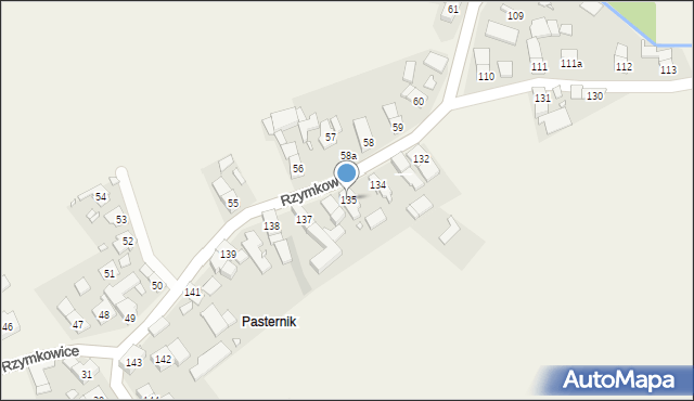 Rzymkowice, Rzymkowice, 135, mapa Rzymkowice