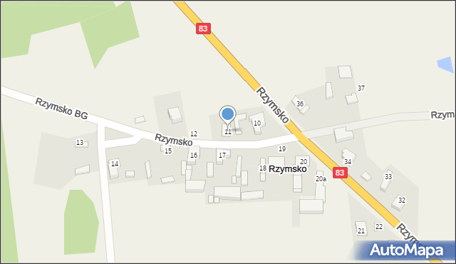 Rzymsko, Rzymsko, 11, mapa Rzymsko