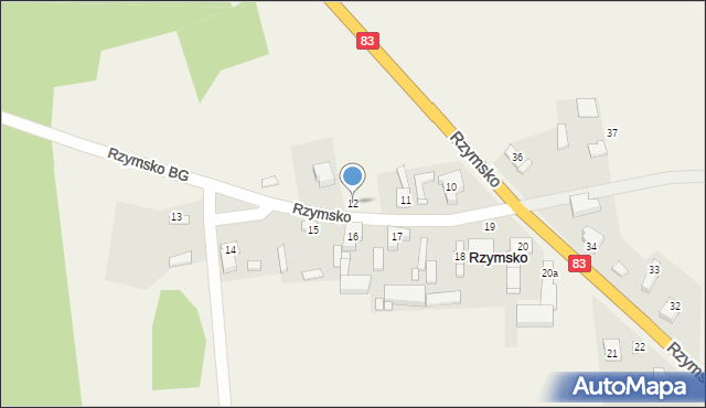 Rzymsko, Rzymsko, 12, mapa Rzymsko