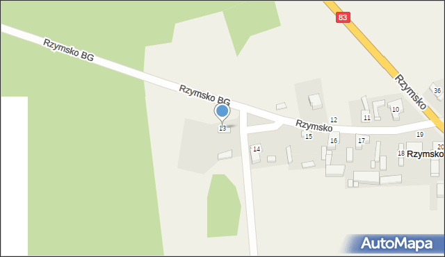 Rzymsko, Rzymsko, 13, mapa Rzymsko