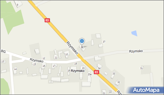 Rzymsko, Rzymsko, 36, mapa Rzymsko