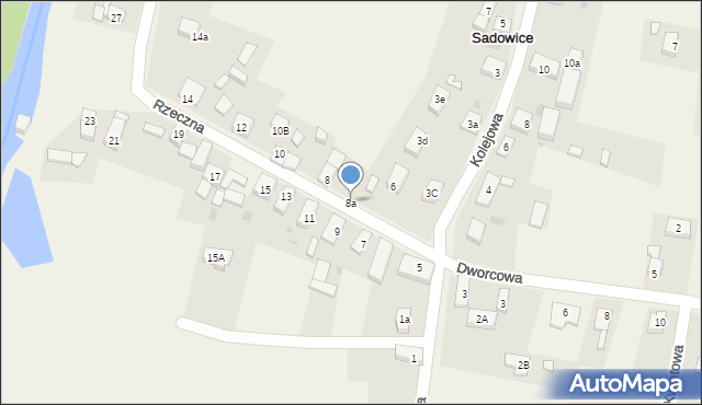 Sadowice, Rzeczna, 8a, mapa Sadowice