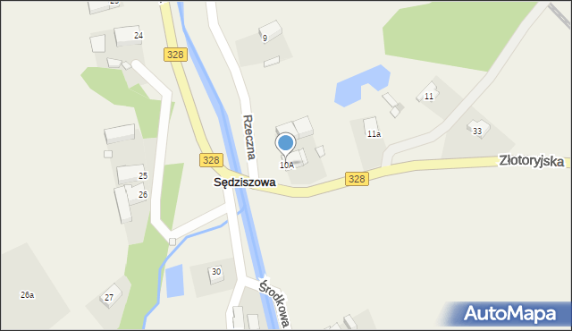 Sędziszowa, Rzeczna, 10A, mapa Sędziszowa