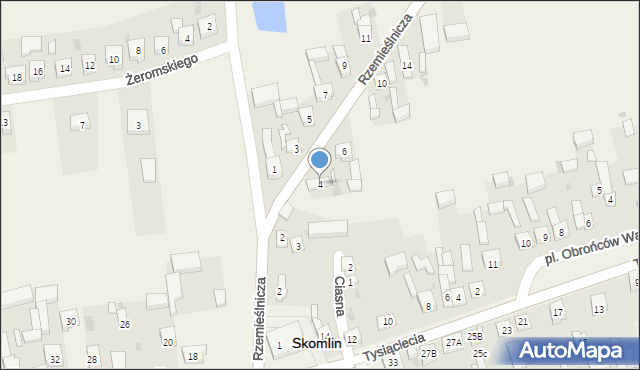 Skomlin, Rzemieślnicza, 4, mapa Skomlin