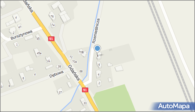 Skowarcz, Rzemieślnicza, 8, mapa Skowarcz