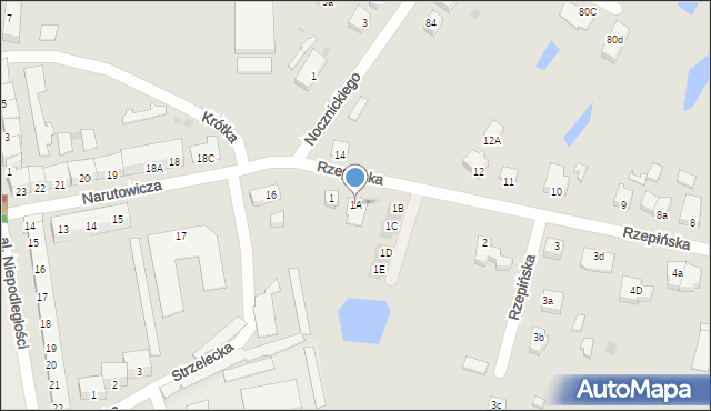 Słubice, Rzepińska, 1A, mapa Słubice