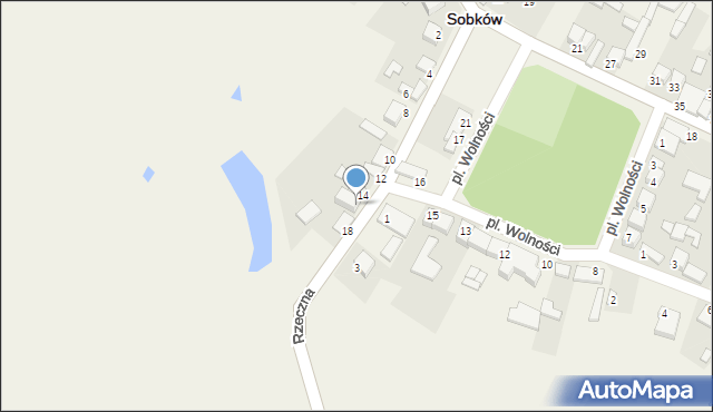 Sobków, Rzeczna, 16, mapa Sobków