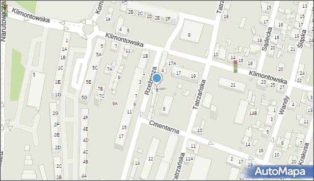 Sosnowiec, Rzeźnicza, 6, mapa Sosnowca