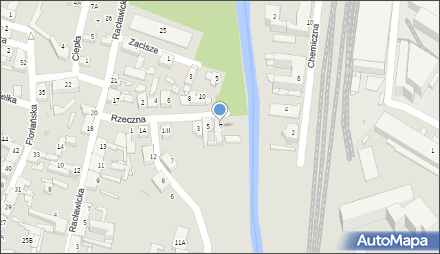 Sosnowiec, Rzeczna, 7, mapa Sosnowca