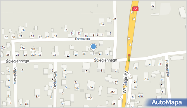 Starogard Gdański, Rzeczna, 3, mapa Starogard Gdański