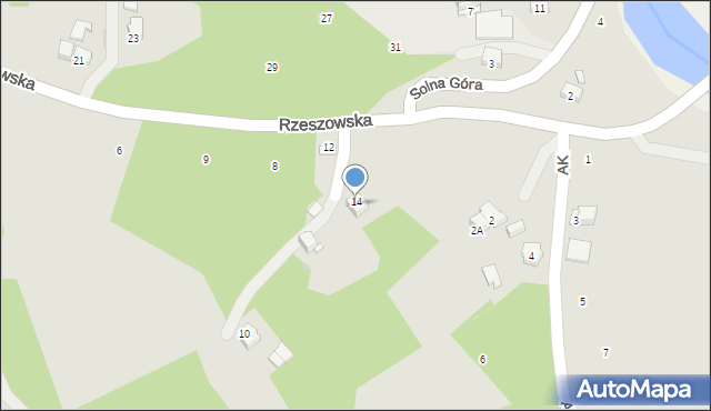 Strzyżów, Rzeszowska, 14, mapa Strzyżów