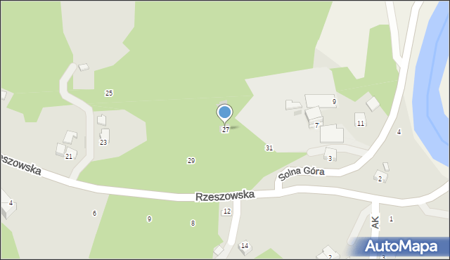 Strzyżów, Rzeszowska, 27, mapa Strzyżów