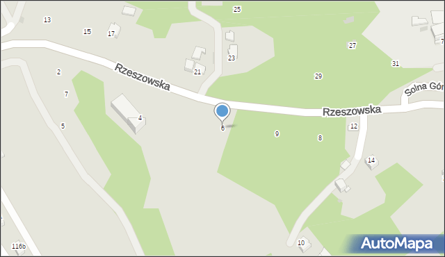 Strzyżów, Rzeszowska, 6, mapa Strzyżów