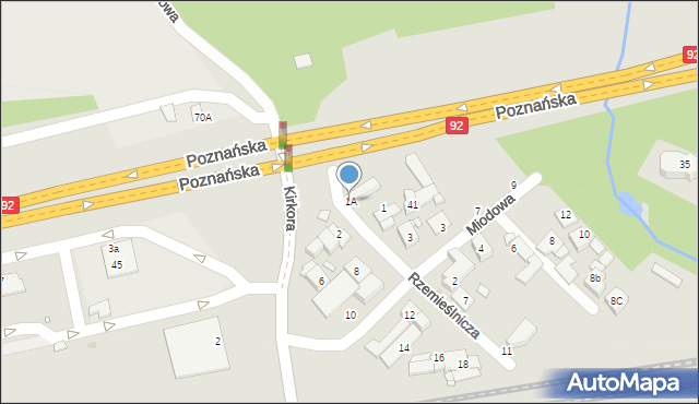 Swarzędz, Rzemieślnicza, 1A, mapa Swarzędz