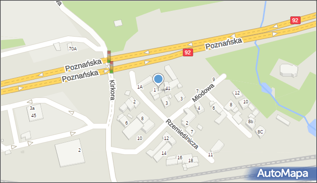 Swarzędz, Rzemieślnicza, 1B, mapa Swarzędz