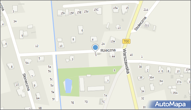 Święcice, Rzeczna, 1, mapa Święcice