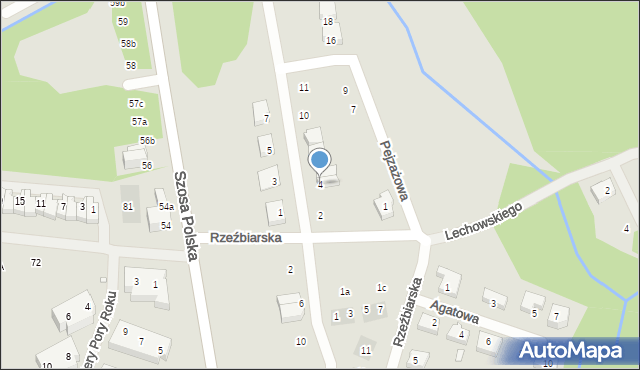 Szczecin, Rzeźbiarska, 4, mapa Szczecina