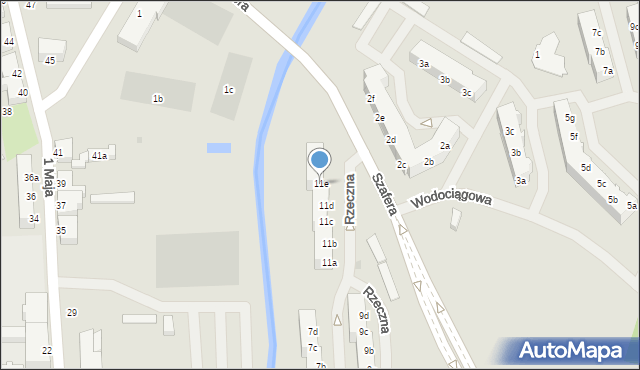 Szczecinek, Rzeczna, 11e, mapa Szczecinek