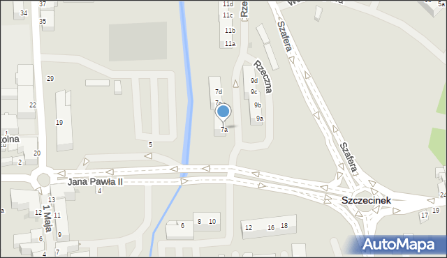 Szczecinek, Rzeczna, 7a, mapa Szczecinek