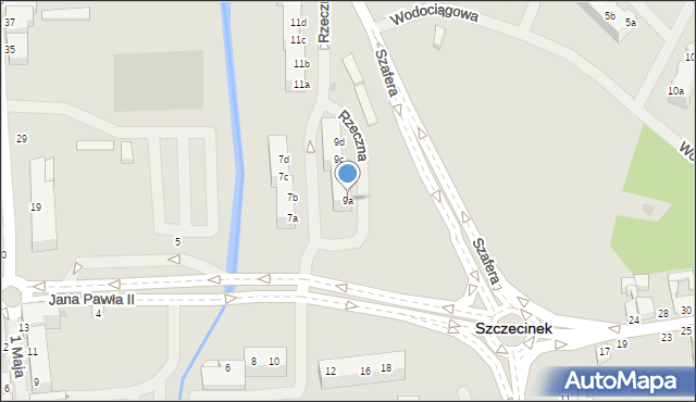 Szczecinek, Rzeczna, 9a, mapa Szczecinek